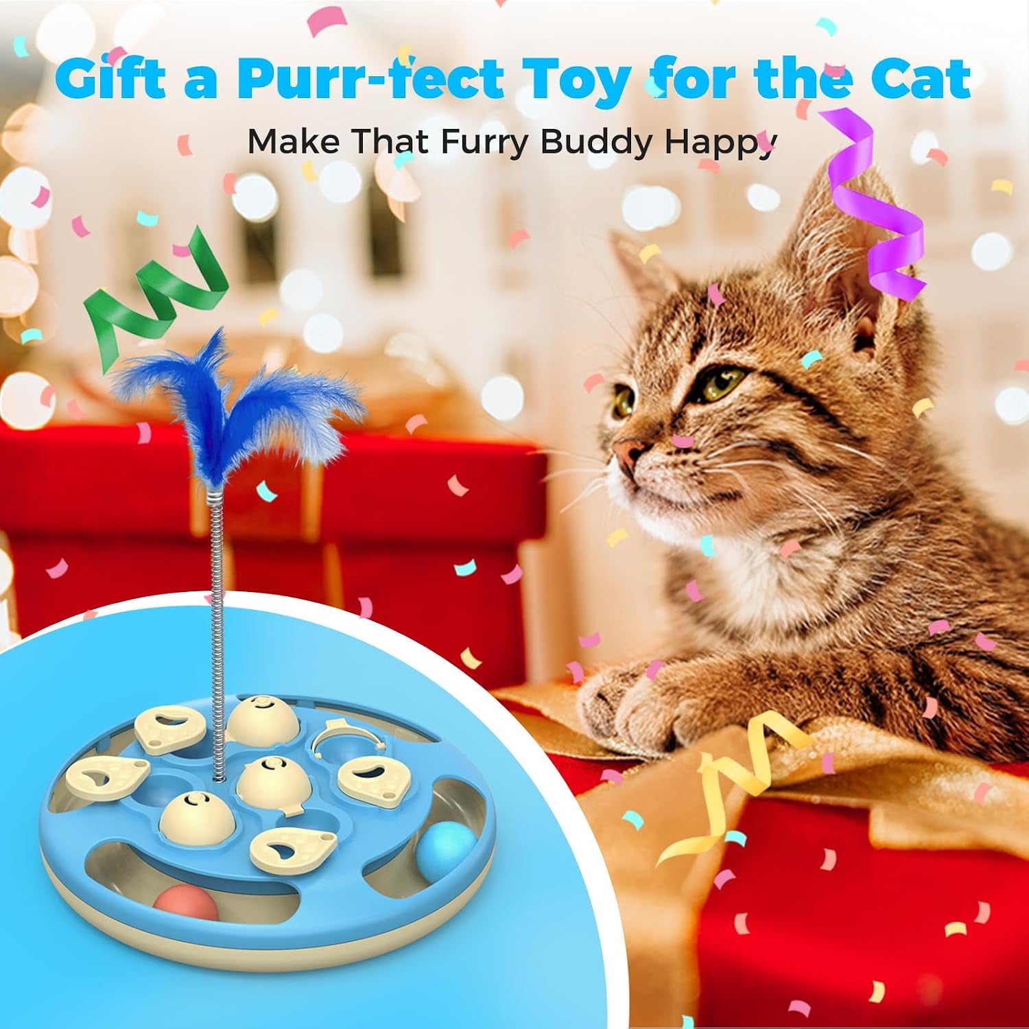 3-in-1-cat-treat-puzzle-feeder-level-3-interactive-cat-puzzle-toy-with-track-balls-feather-teaser-slow-feeder-insert-non-slip-base-mental-stimulation-for-bored-indoor-cats-blue