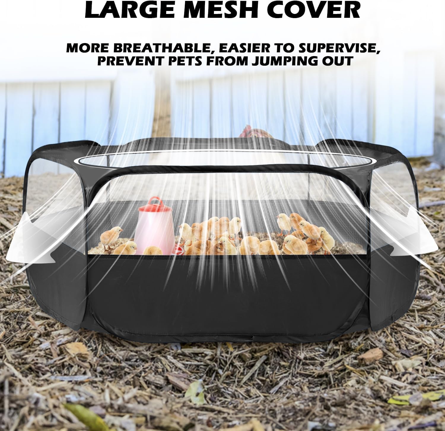 uwe-small-animal-playpen-waterproof-foldable-pet-playpen-black-anti-escape-exercise-pet-tent-bite-resistant-breathable-mesh-leakproof-base-easy-fold-storage-indoor-outdoor-for-pets