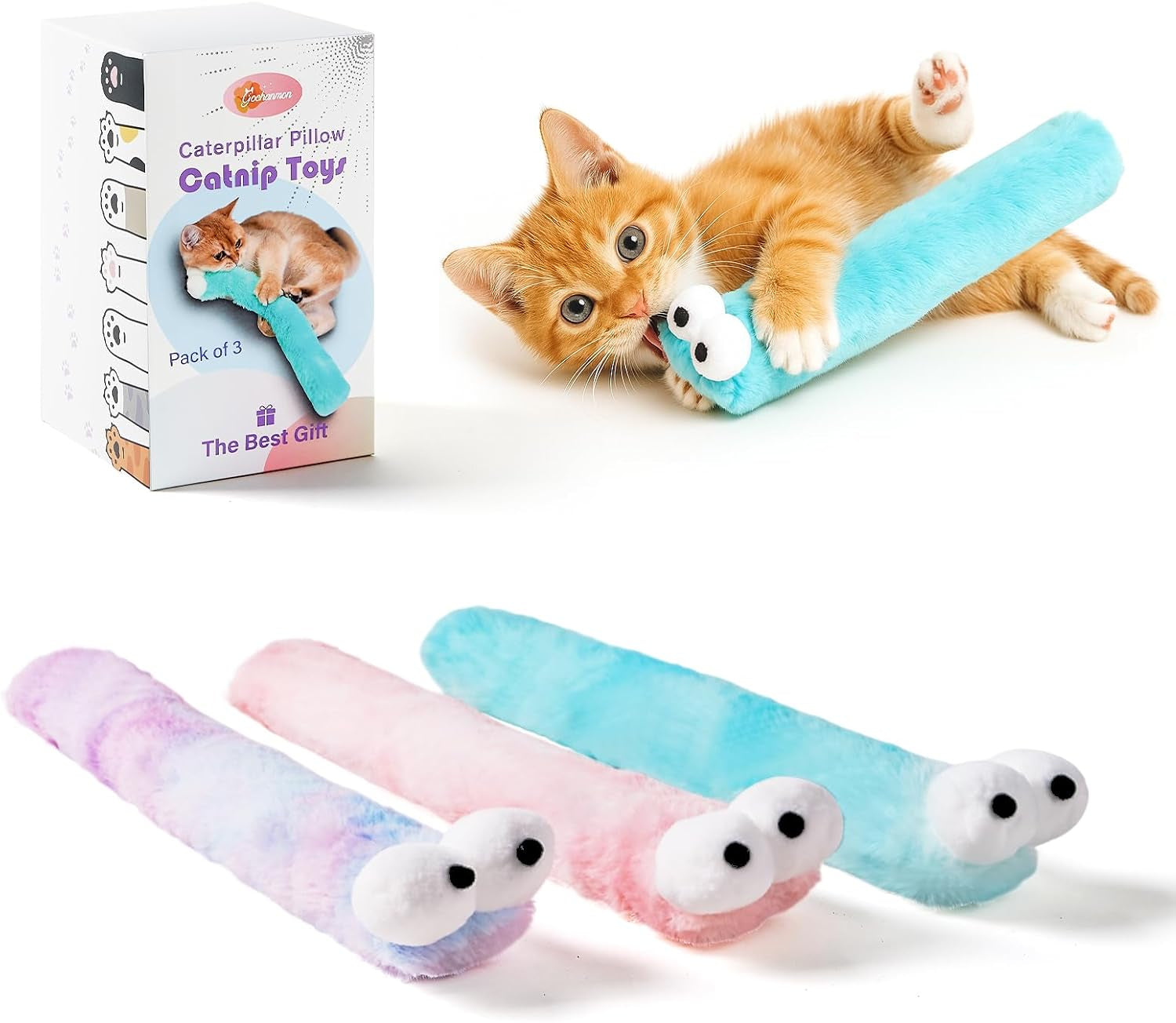gochanmon-cat-toys-pillows-3-pack-catnip-inside-soft-and-durable-kick-sticks-with-crinkle-sound-interactive-indoor-kitten-play-and-exercise-toy-12-5-inches