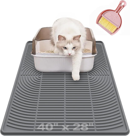 Silicone Cat Litter Mat XL, 47'' X 35'', Extra Large Waterproof Trapping Mat for Litter Box, Easy Clean & Non-Slip8
