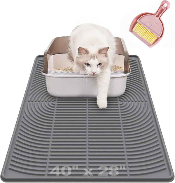 Silicone Cat Litter Mat XL, 47'' X 35'', Extra Large Waterproof Trapping Mat for Litter Box, Easy Clean & Non-Slip8