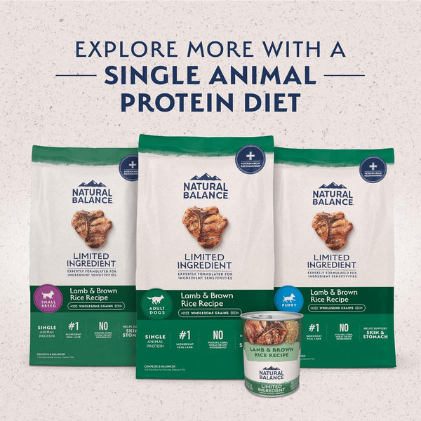 Natural Balance Limited Ingredient Large Breed Dry Dog Food - Complete Nutrition for Large Breeds - Wholesome Grains Brown Rice Recipe - Limited Ingredient Formula - 26 Lb - Lamb & Brown Rice5