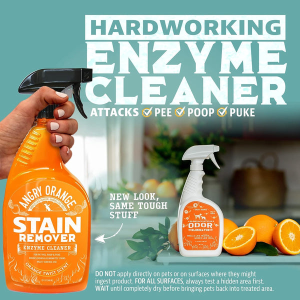 Angry Orange Stain Remover - 32Oz Enzyme Pet Cleaner - Dog & Cat Urine Destroyer and Stain Remover - Citrus Spray Cleaning Solution - Puppy Supplies2