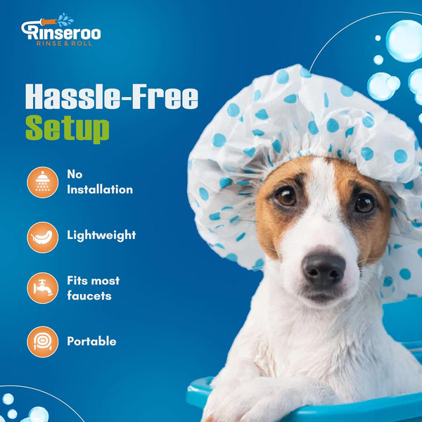 Rinseroo Slip-On Bathtub Faucet Sprayer Attachment. Ultra-Flex Dog Shower Hose Adapter Portable Hose Attachment with Sprayer Pet Showerhead Attach Tub Spout 5 Foot Hose. No Install for Speedy Washing8