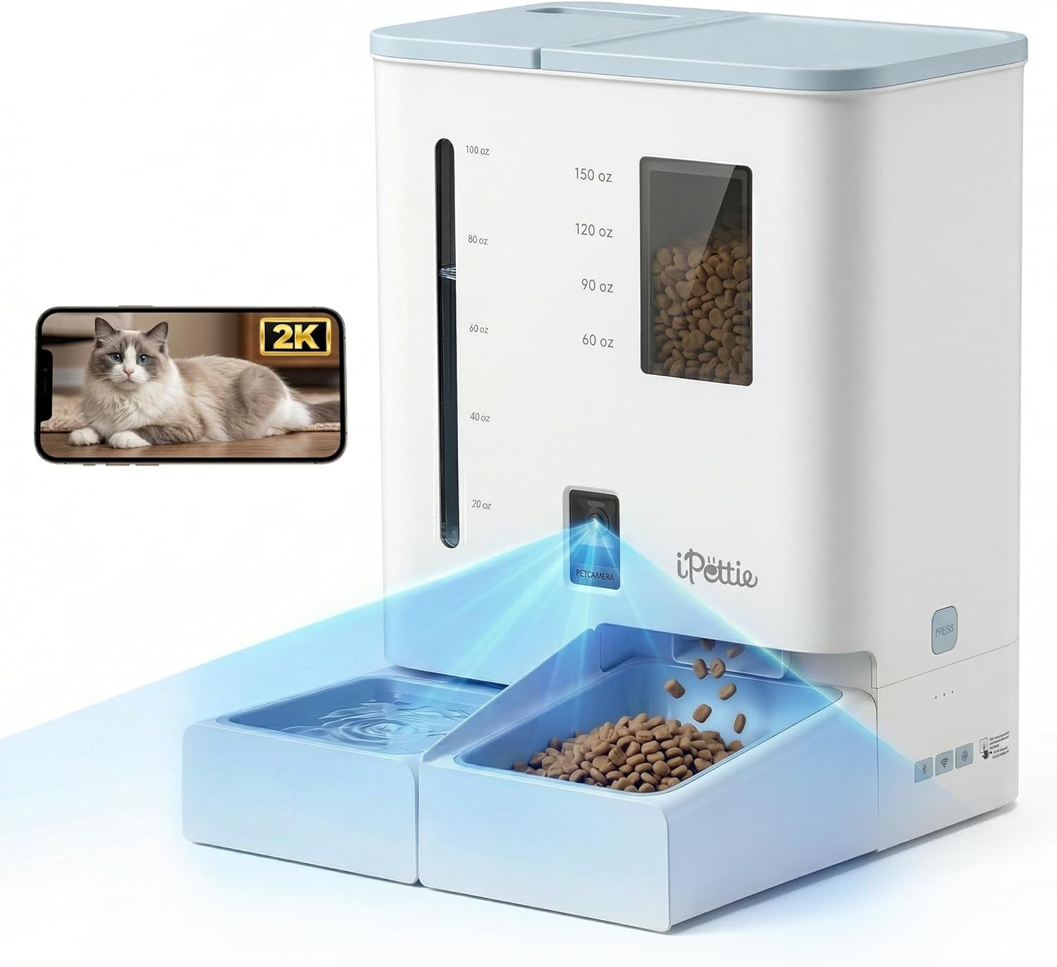 ipettie-camera-automatic-cat-feeder-and-water-dispenser-5g-2-4ghz-wifi-2k-hd-video-night-vision-app-scheduling-alerts-1-filter-included-300oz-large-capacity-for-2-weeks-fw54-camera-version