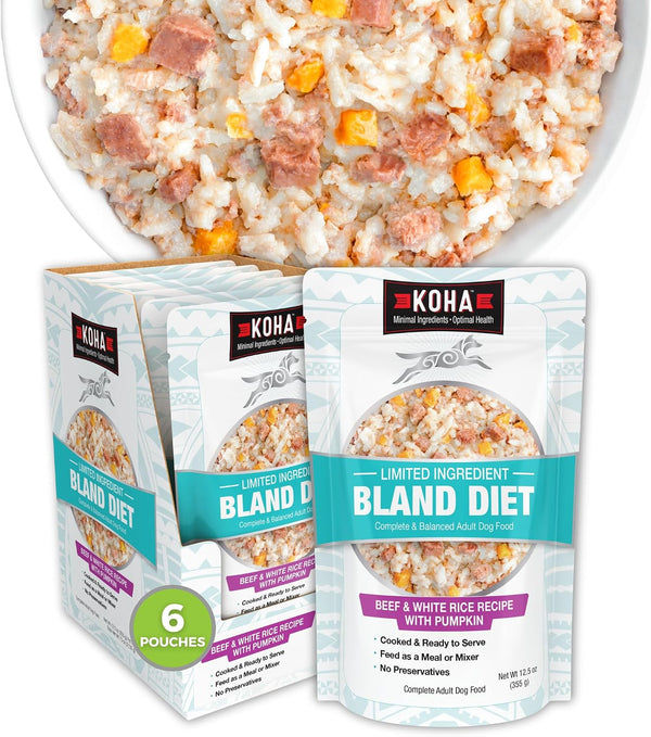 KOHA Limited Ingredient Bland Diet for Dogs, Chicken and White Rice Sensitive Stomach Wet Dog Food, Sold in over 5,000 Vet Clinics & Pet Stores, Gentle Easy to Digest Bland Diet Dog Food, Pack of 610