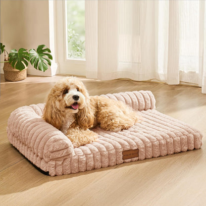 Orthopedic Calming Large Dog Bed Pet Sofa Bed 36''X24'' Grey | 2-Sided Pet Couch Large Sized Dog, Soft Egg-Crate Foam Dog Mat, Waterproof Removable Washable Cover, Nonskid Bottom Cat Bed13
