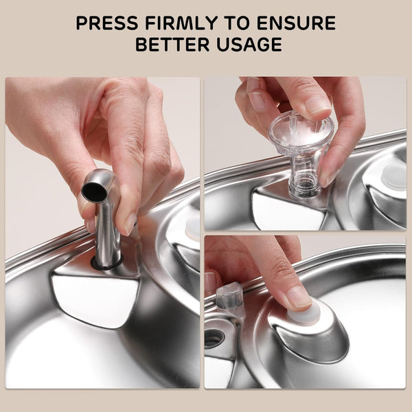 Ipettie Water Fountain Filters Kits for Twins Cat Water Fountain Stainless Steel with Two Spouts, IP-WF-S05-F4, 4 X Carbon Filter, 4 X Sponge Filter6