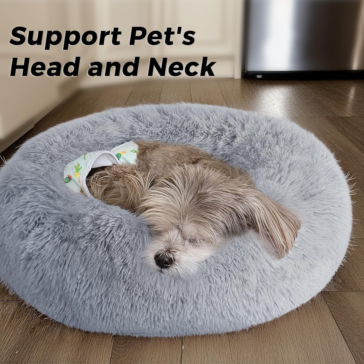 calming-round-dog-bed-cat-bed-for-indoor-cats-medium-size-washable-anti-slip-anti-anxiety-donut-dog-beds-for-small-dogs-cats-fluffy-plush-soft-dog-bed20-inch-light-grey