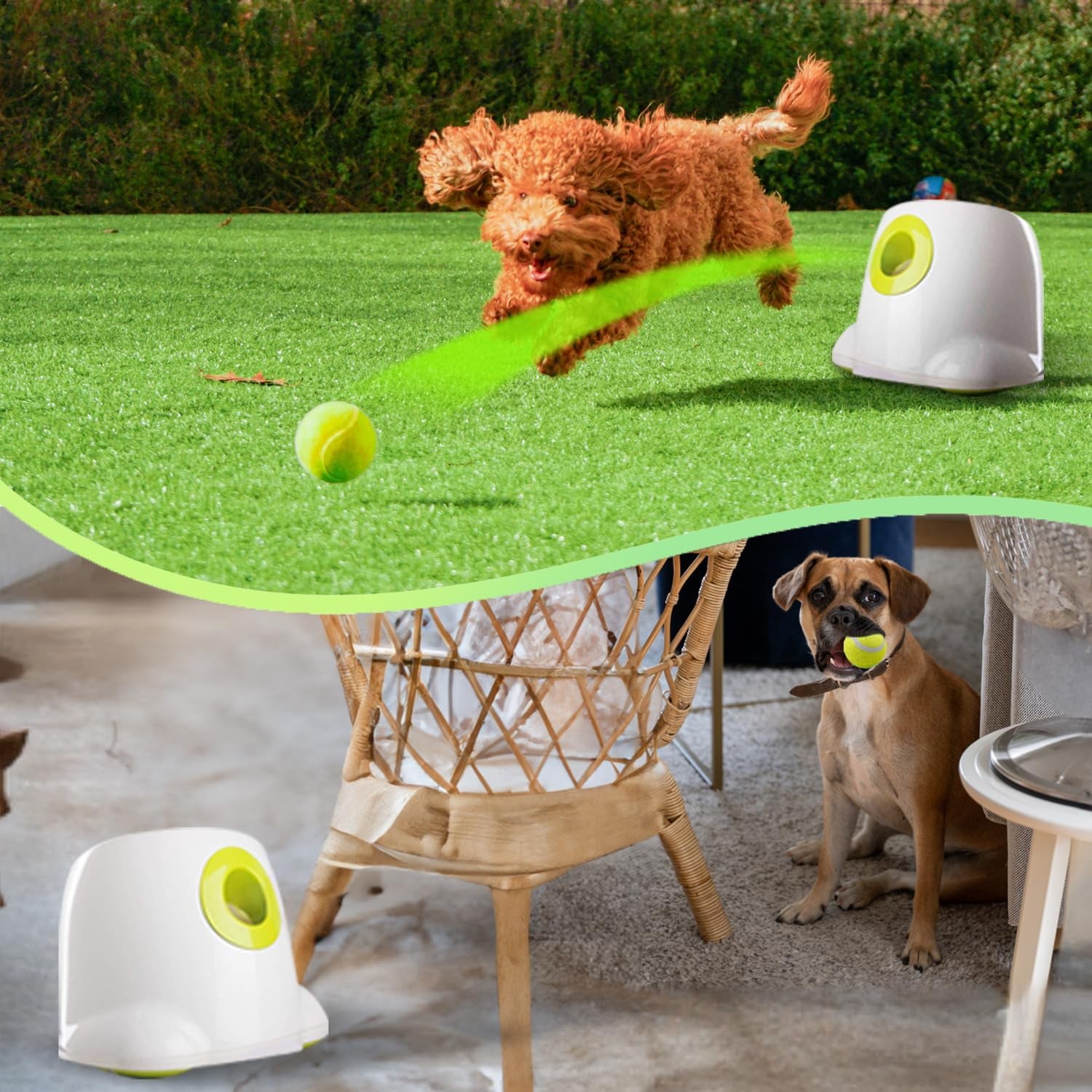 all-for-paws-automatic-dog-ball-launcher-interactive-fetch-toy-for-small-to-medium-dogs-pet-thrower-machine-for-indoor-outdoor-play-3-pcs-2-inch-balls-included