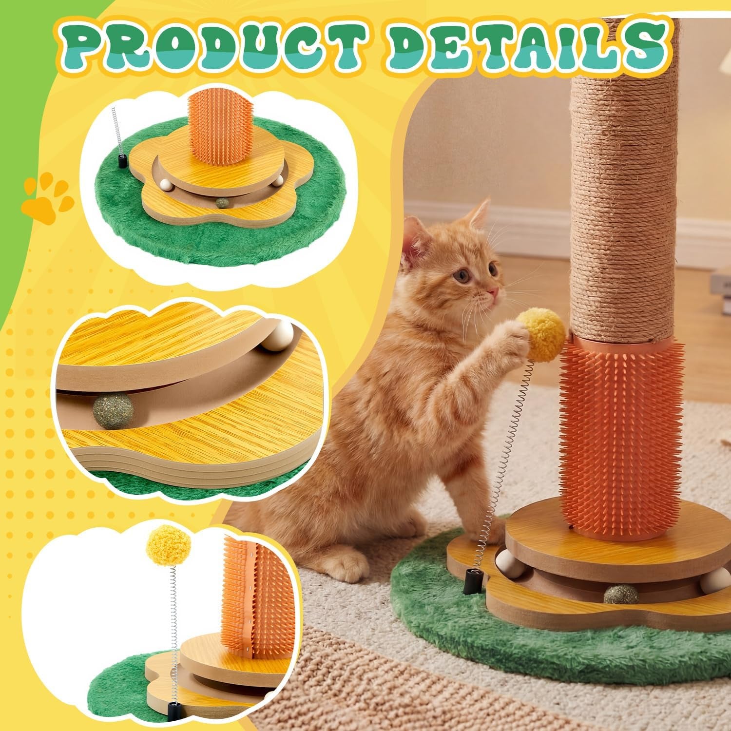 nuanchu-41-inch-tall-cat-scratching-post-tree-for-indoor-cats-adults-scratcher-tree-tower-with-sisal-rope-large-cats-scratching-posts-with-hanging-ball-for-kittens-and-medium-large-pet