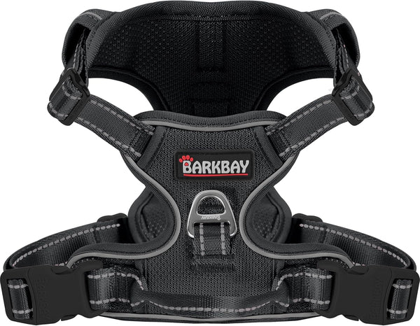 BARKBAY No Pull Pet Harness Dog Harness Adjustable Outdoor Pet Vest 3M Reflective Oxford Material Vest for PINK Dogs Easy Control for Small Medium Large Dogs (L)23