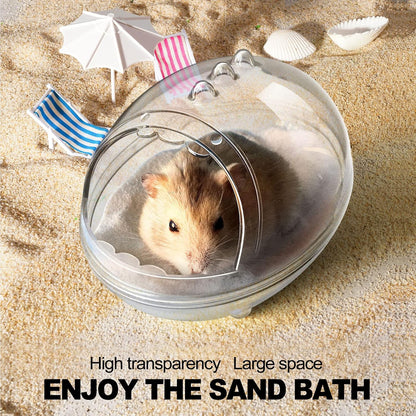 Lazyyzal Hamster Bathroom,Hamster Bathtub Box,Dust Bath for Hamster,Hamster Sand Bath Container,Hamster Bath,Hamster Bathing Bowl,Transparent Hamster Bathtub Toilet for Hamster Accessories (S)2