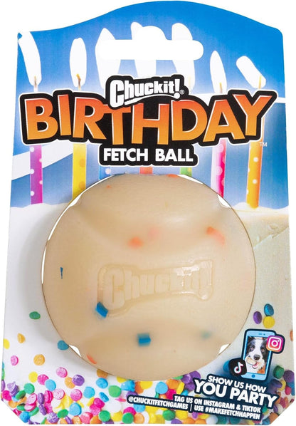 Chuckit! Birthday Fetch Ball, Medium (2.5 Inch Diameter), for Dogs 20-60 Lbs, Pack of 16