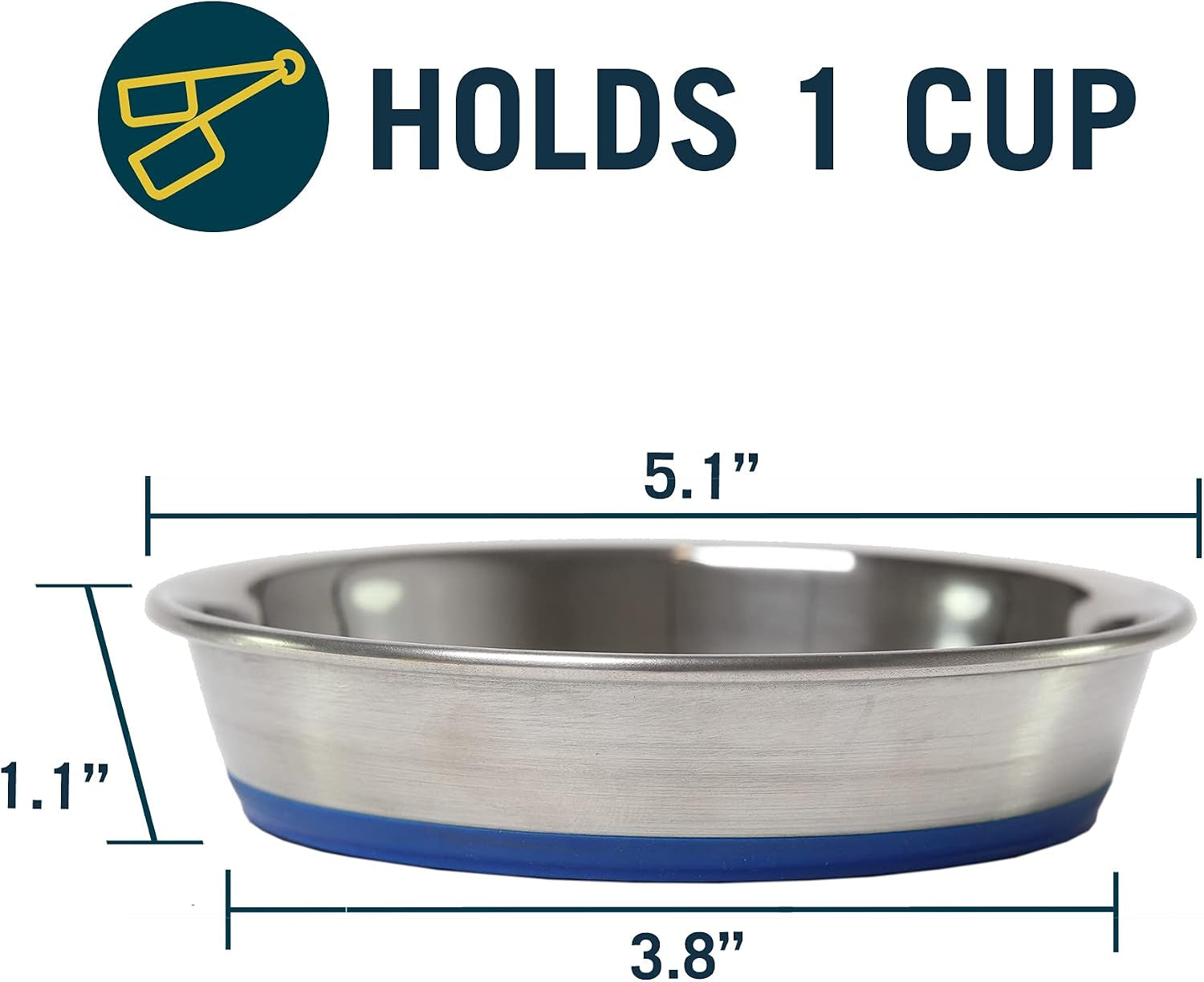 our-pets-durapet-stainless-steel-non-slip-cat-food-bowl-or-water-bowl-holds-up-to-1-cup-of-wet-or-dry-food-easy-to-clean-holds-wet-or-dry-meals-easy-to-rinse-clean-grippy-base-keeps-it-in-place-during-mealtime-durable-everyday-feeding-dish