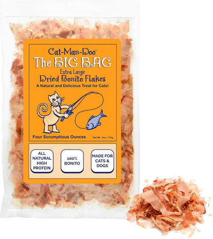 Cat-Man-Doo | Bonito Fish Flakes | 4Oz (2Pk) | Healthy, Single Ingredient, High Taurine, High Protein Cat Treat, Dog Treat, Food Topper, Premium Quality, Wild Caught Bonito7