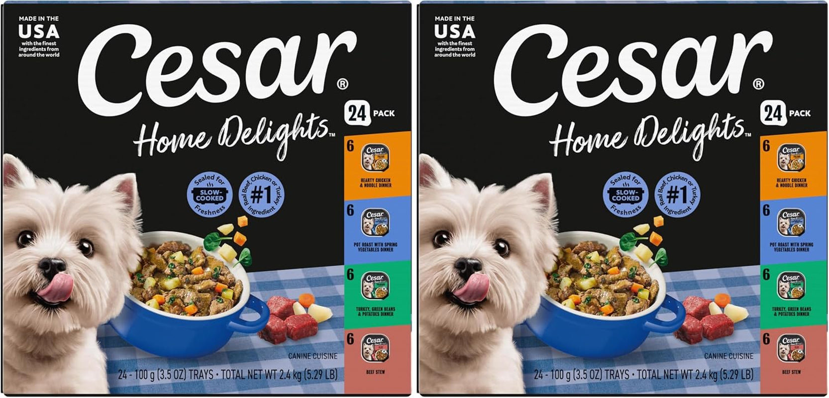 cesar-home-delights-wet-dog-food-dinner-and-stew-variety-3-5-oz-24-count-real-meat-1-ingredient-no-fillers-no-added-sugar-no-artificial-flavors-complete-balanced-easy-peel-trays