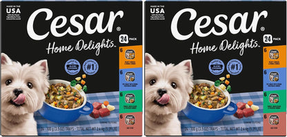 Cesar Home Delights Wet Dog Food, Dinner and Stew Variety, 3.5 Oz, 24 Count | Real Meat #1 Ingredient, No Fillers, No Added Sugar, No Artificial Flavors, Complete & Balanced, Easy Peel Trays14