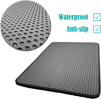 HTTMT- (25.6X22 Inch) Pet Supplies Cats Litter & Housebreaking 65X55 Black Cat Litter Mat Double Layer Pad Trapper Folding Pad EVA Foam Rubber3