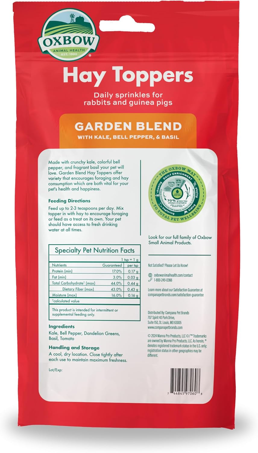 oxbow-hay-topper-rabbit-guinea-pig-treats-hay-mixer-garden-blend-2-oz-foraging-hay-topper-with-kale-bell-pepper-basil-sprinkles-for-rabbits-guinea-pigs-chinchillas-adds-variety-to-hay