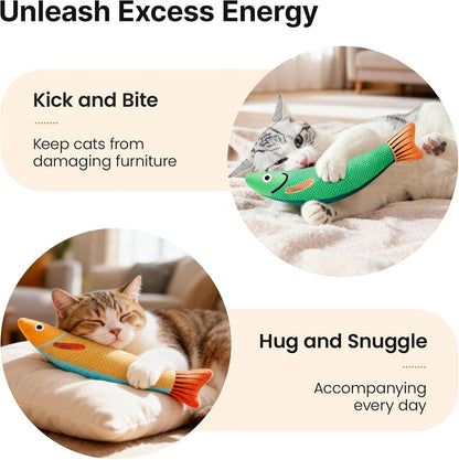 Potaroma Cat Toys Saury Fish, 3 Pack, Catnip Crinkle Sound, Soft and Durable, Interactive Kitten Kicker for Indoor Kitty Exercise 9.4 Inches for All Breeds | Crinkle Sound, Soft and Durable, Interactive Kitten Kicker for Indoor Kitty Exercise 9.4 Inches for All Breeds6