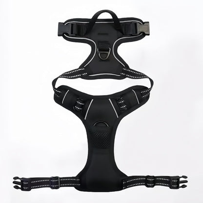 No Pull Dog Harness, Adjustable Pet Vest with Front/Back Leash Clips, Reflective Comfortable Vest Harness for Large Dogs, Easy Control Handle for Walking-Black L2