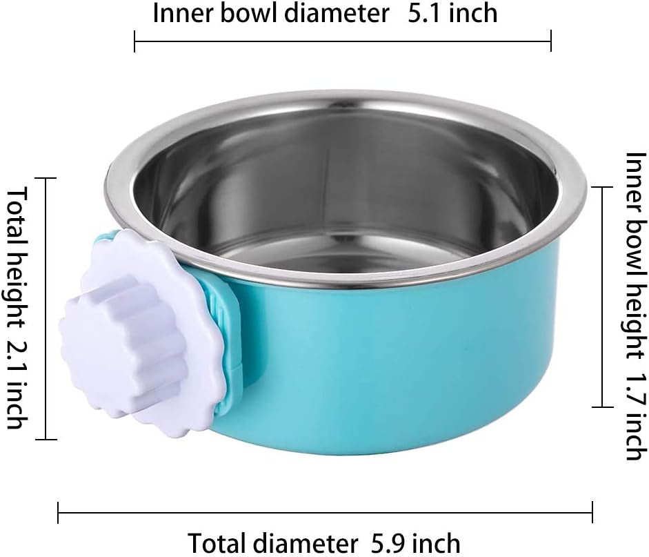 stainless-steel-removable-pet-food-bowl-anti-overturn-water-feeder-container-suitable-for-small-dog-cat-rabbit-2-set-of-crate-bowls-easy-to-install-and-clean