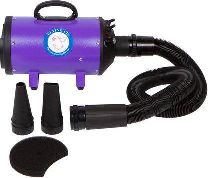 Flying Pig High Velocity Dog Pet Grooming Dryer W/Heater (Model: Flying One, Purple)3