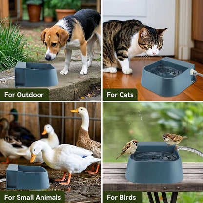 LESYPET Dog Automatic Water Dispenser with Hose, 68 Oz Outdoor Dog Drinking Water Bowl for Chicken Livestock, Auto Filling Waterer for Pets & Livestock2
