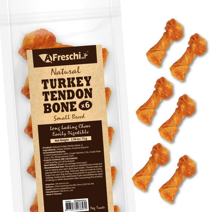 A Freschi Srl Turkey Tendons for Dogs, Usa-Sourced Human Grade, Rawhide-Free Long-Lasting Puppy Chews, All Natural Hypoallergenic Dog Treats for Small Breeds, Strips, 3Oz Pack11