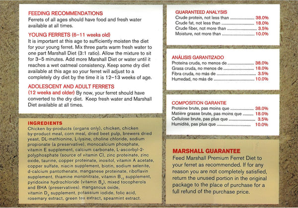 Marshall Premium Ferret Diet Food, 4 Pound, 2 Pack4