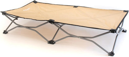 Carlson Elevated Dog Bed, Folding Dog Cot for Large Dogs up to 95 Lbs, Portable Raised Pet Bed for Indoor & Outdoor Use, 47.5” X 24.5”, Tan1