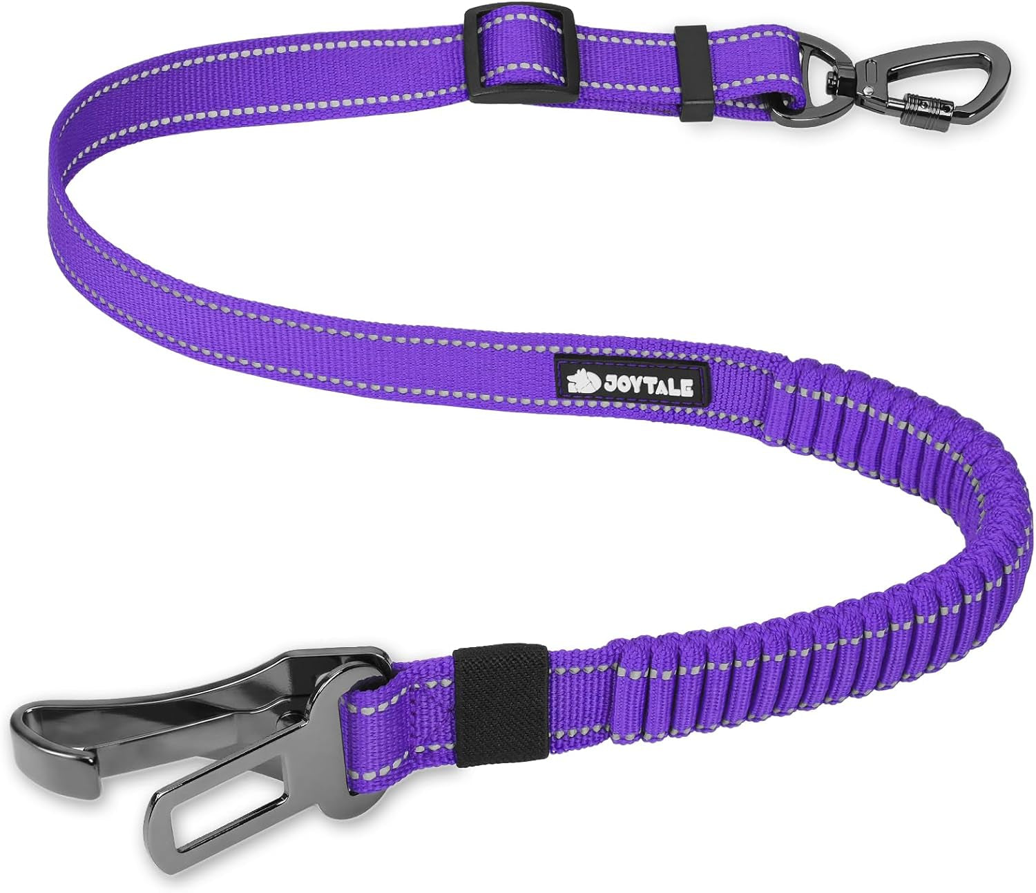 joytale-3-in-1-bungee-dog-seat-belt-for-car-medium-and-large-dogs-black-seatbelt-buckle-latch-cargo-hook-shock-absorbing-360-swivel-slide-to-lock-zinc-buckle-for-distraction-free-driving