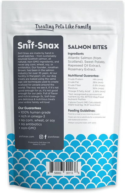 Snif-Snax Salmon Bites Dog Treats 3 Pack, All Natural Human-Grade Training Treats for Dogs, Healthy Grain-Free Puppy & Adult Rewards, Protein Rich Soft Salmon Snacks7