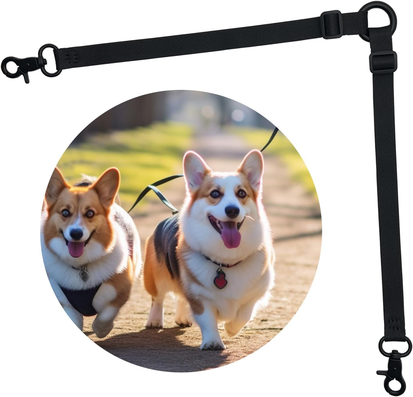 double-clip-dog-leash-for-two-dogs-double-headed-hook-pet-safety-2-way-coupler-with-nickel-plated-swivel-clip