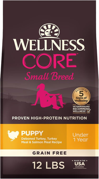 Wellness CORE Small Breed Adult Dry Dog Food, Grain Free Kibble, Natural, High Protein, Turkey and Chicken Recipe, 4 Lb Bag11
