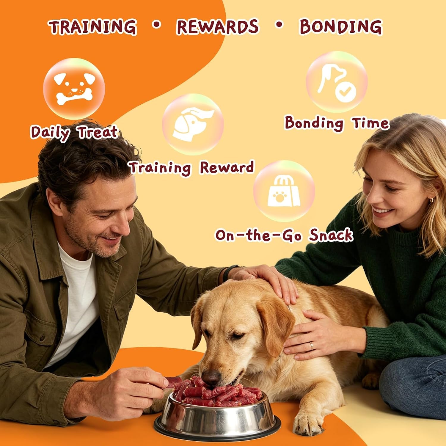 jungle-calling-66-count-soft-duck-sausage-treats-for-small-medium-dogs-slow-roasted-chewy-duck-jerky-low-fat-bite-sized-training-treats-soft-treats-for-senior-dogs-easy-to-chew-digest-18-oz