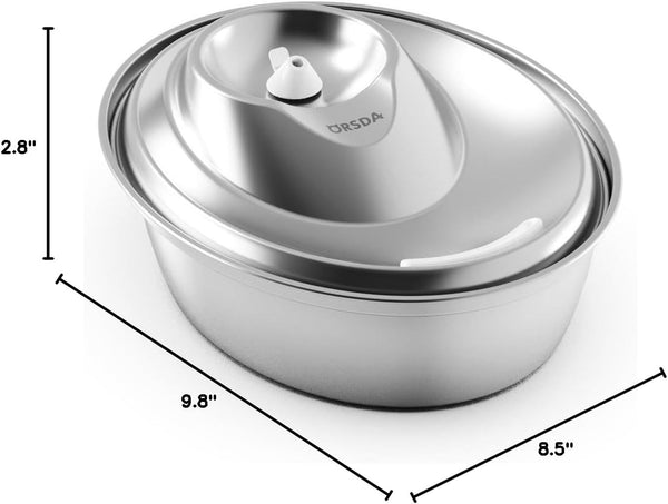 ORSDA Cat Water Fountain Stainless Steel, 2L Pet Fountain for Cats Inside, Dog Water Dispenser, Automatic Cat Drinking Fountains with 6 Replacement Filters for Cats, Small Dogs8
