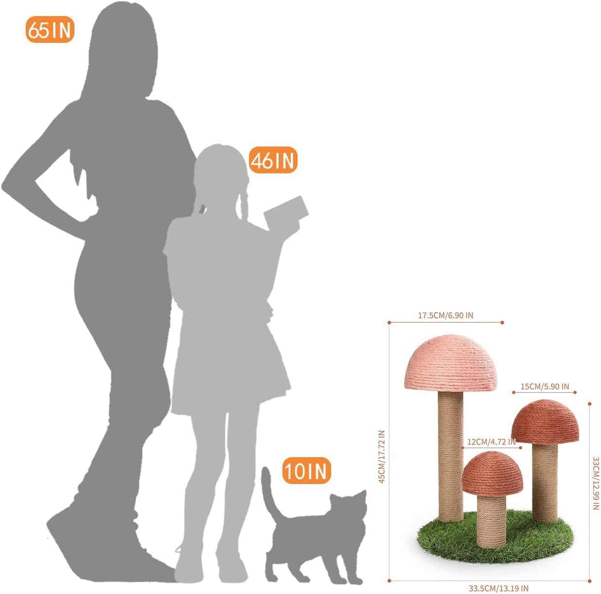 powerking-cat-scratching-post-mushroom-claw-scratching-post-for-cat-natural-sisal-cat-scratchers-with-3-mushroom-pole-cat-interactive-toys
