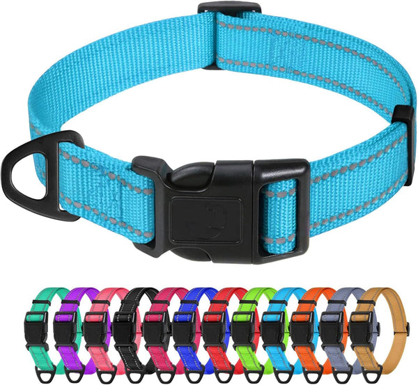 Tagme Small Dog Collar, Reflective Puppy Collar, Sky Blue, 3/8" Width | Lightweight, Nylon Collar for Puppies, Chihuahua, Yorkie & Teacup Dogs 5-15 Lbs, Reflective for Evening Walks, 12 Colors15