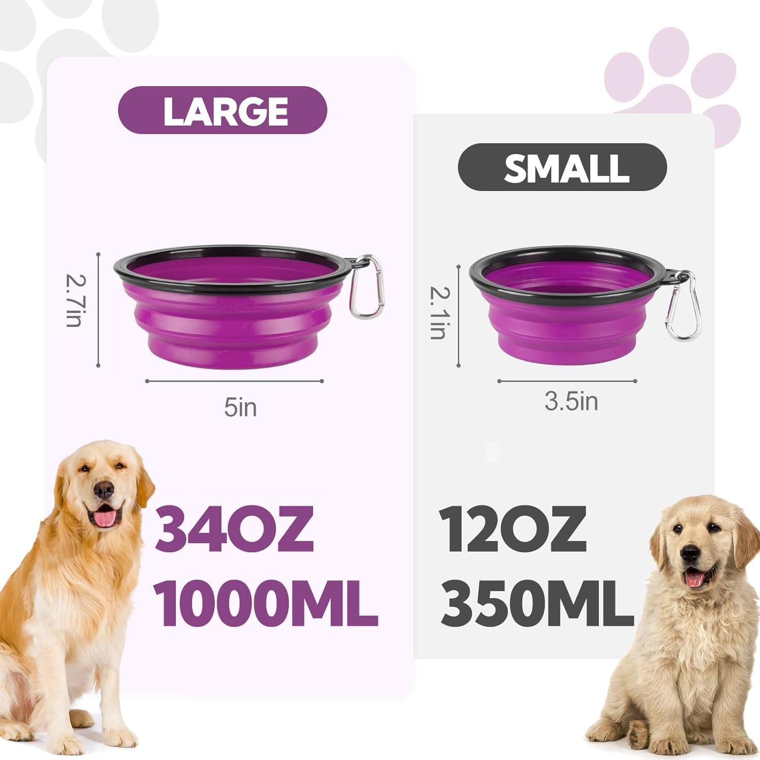 collapsible-dog-bowl-large-34oz-travel-dog-water-bowl-portable-2-pack-2-carabiner-clips-silicone-travel-dog-bowl-foldable-feeding-watering-dish-bowl-for-parking-walking-camping
