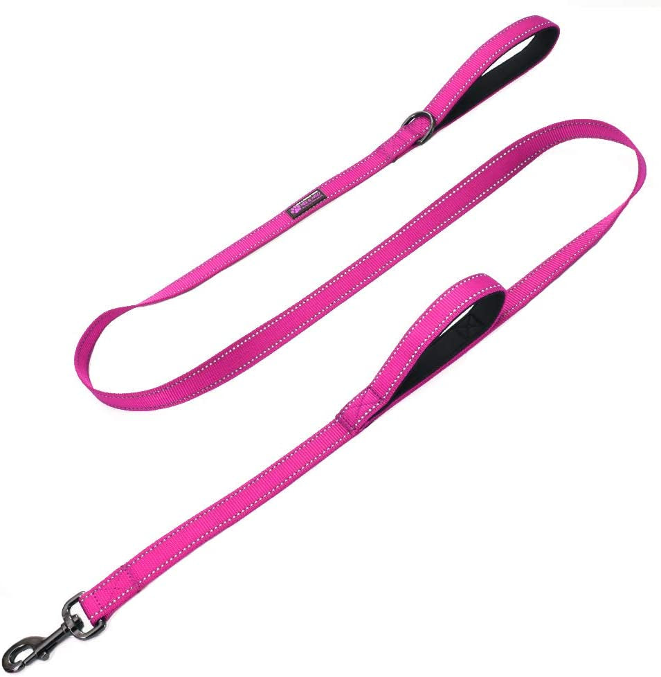 max-and-neo-double-handle-traffic-dog-leash-reflective-donates-to-dog-rescue-black-6-ft