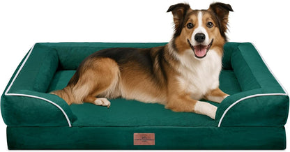 Comfort Expression Orthopedic Dog Bed for Extra Large Dogs with Bolster | Waterproof Dog Couch Bed with Washable Cover & Non-Slip Bottom, Supportive Egg Crate Foam XL Pet Bed, 42X30 Inch171