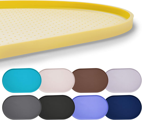 Hubulk 100% Waterproof Silicone Pet Feeding Mat with Raised Edge for Food and Water, Dog Bowl Mats, Cat Bowls Placemat with High Lip Protects Floor for Cats and Dogs (Gray, 19" L X 12" W)13
