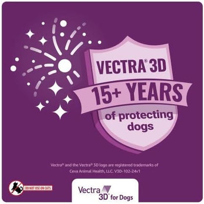 Vectra 3D Flea and Tick Prevention for Small Dogs 11-20 Lbs, 3‑Month | Kills and Repels Fleas, Ticks & Mosquitoes | Fast‑Acting, Waterproof, No Prescription Needed8