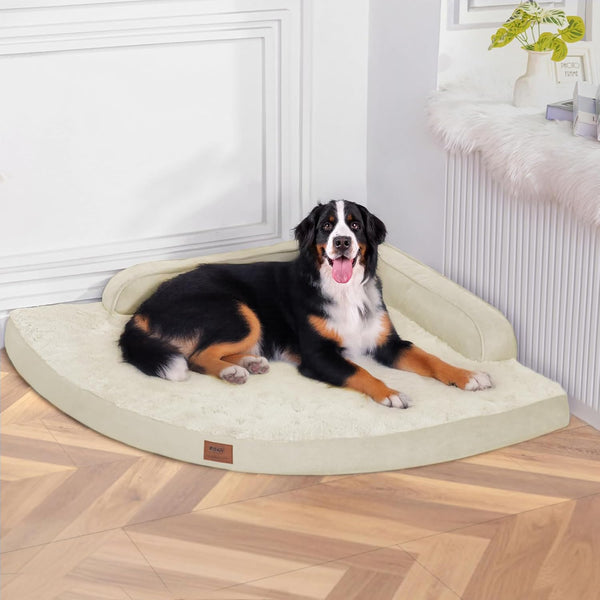 MEKIY Orthopedic Waterproof Dog Bed with Sides for Extra Large Sizes Dogs | Egg Crate Foam, Waterproof Liner, Anti-Slip Bottom, Space-Saving, Perfect for Corners and Sofa Edges, 40 X 40 Inch14