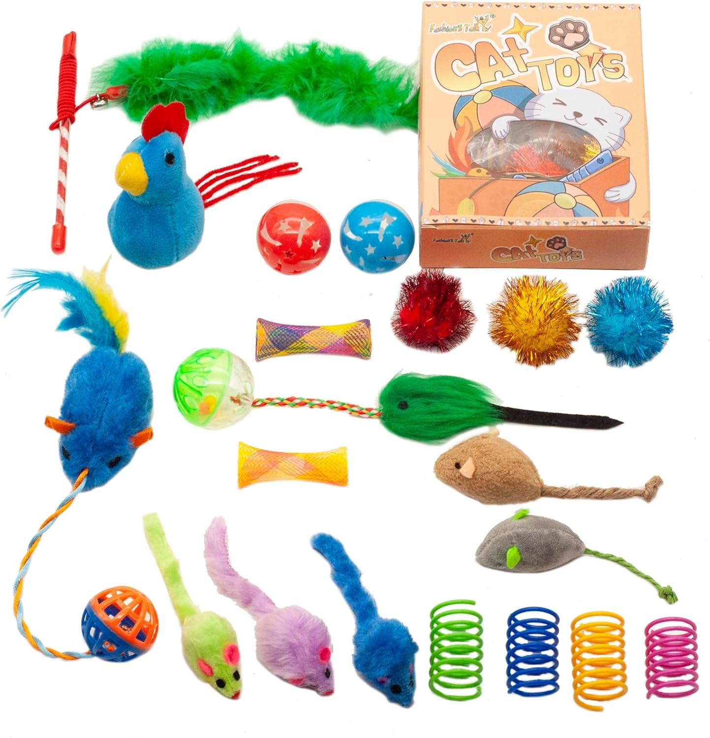 fashions-talk-cat-toys-kitty-variety-pack-for-kitten-cats-20-count-plush-teaser-ball-catnip-mice-cat-spring