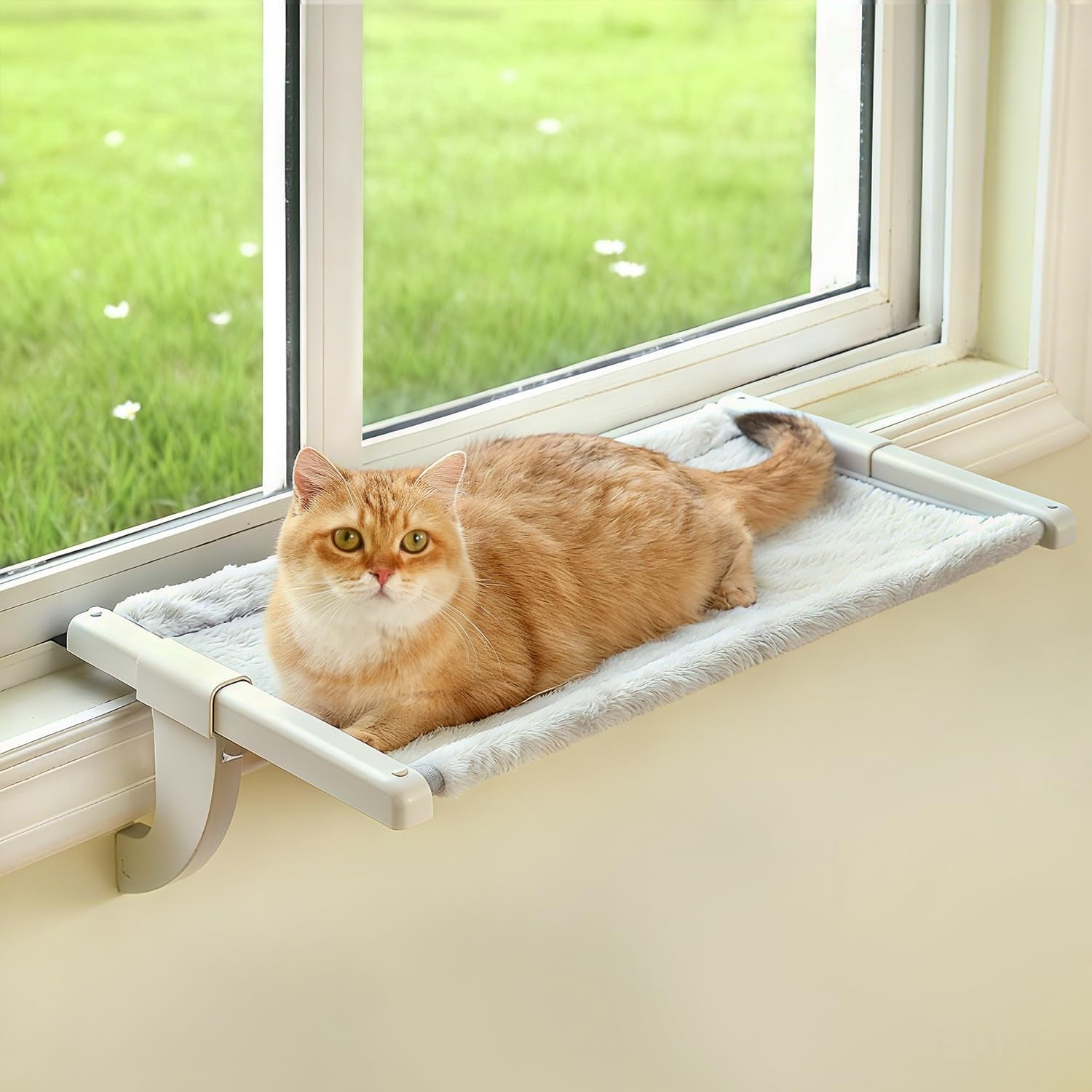 zoratoo-windowsill-cat-perch-one-step-sliding-adjustment-cat-hammock-xl-26-8x11-8-stable-metal-structure-machine-washable-two-fabrics-cover-no-suction-cups-pet-bed-for-windowsill-bedside