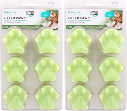Citrus Magic Pet Odor Control Paws for Litter Boxes, Outdoor Fresh, 6-Count, 6 Count (Pack of 1)6