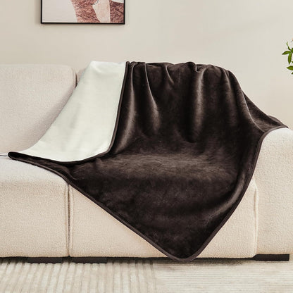Waterproof Blanket 60"X80" for Adults, Reversible Waterproof Bed Cover for Dogs Cats Pets, Soft Leakproof Blanket for Bed Couch Sofa Furniture Protector, Dusty Pink/Off White14
